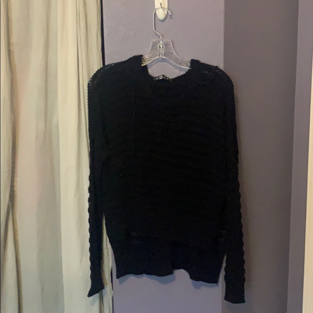 Hooded knit sweater
